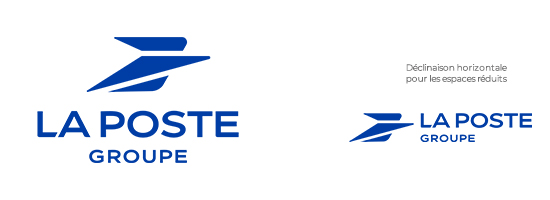 Le logotype La Poste Groupe, en vertical et en horizontal